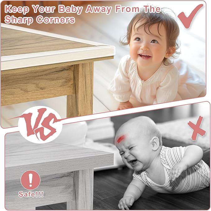 100% Silicone Corner Protectors,Corner Protector Baby Proofing, Soft Edge Protector,Furniture Corner Guard & Edge Safety Bumpers with Strong Adhesive for Furniture&Sharp Corners
