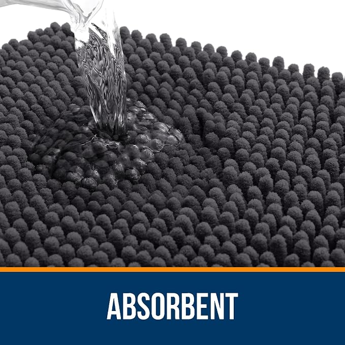 OLANLY Small Bathroom Rugs 24x16, Extra Soft Absorbent Chenille Bath Rugs - Image 4