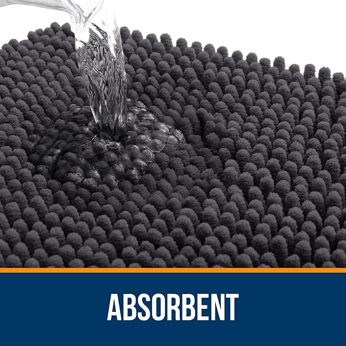OLANLY Small Bathroom Rugs 24x16, Extra Soft Absorbent Chenille Bath Rugs - Image 4