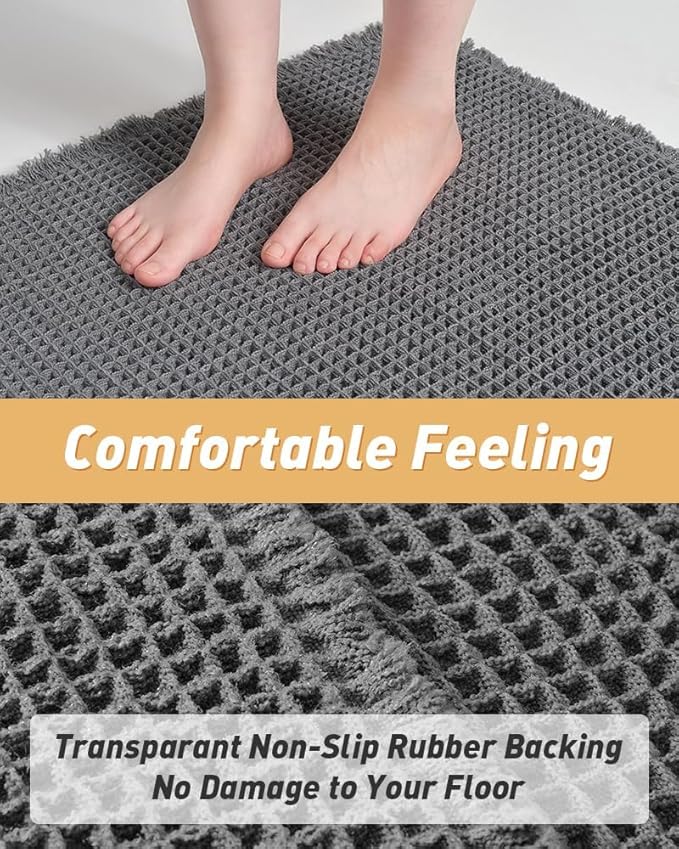 Upgraded Waffle Runner Rug, Super Absorbent Non Slip Bath Mats - Image 4