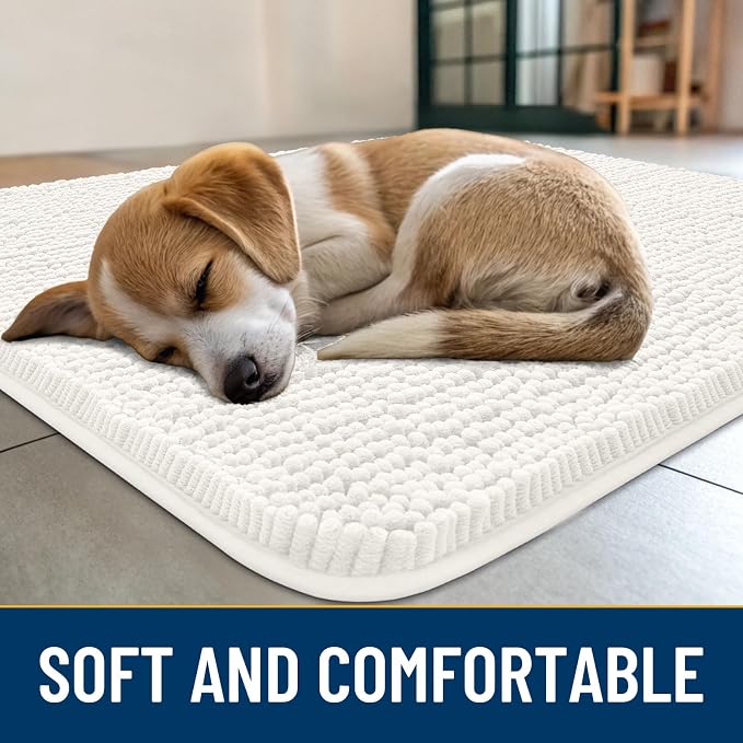 Smiry Dog Door Mat for Muddy Paws 36x24, Absorbent Dirt Trapper, Non-Slip - Image 2