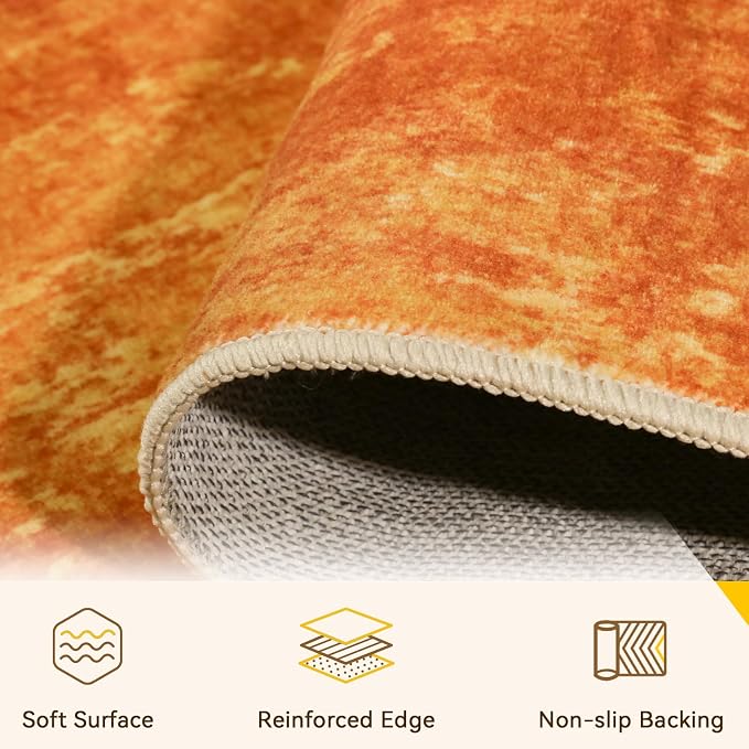 RELEANY Washable Area Rugs 6'x9' Non-Slip Modern Abstract Soft - Image 5