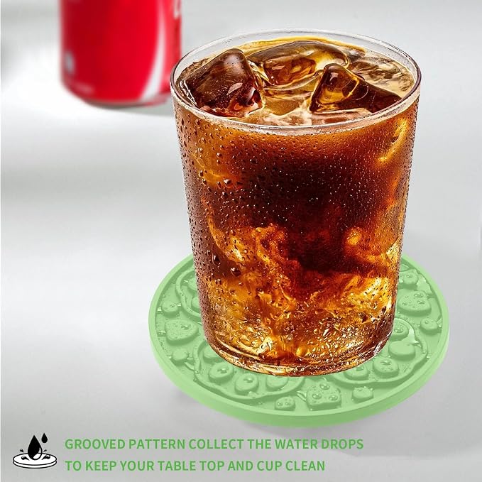 Green Silicone Coasters Set of 6 - Image 3