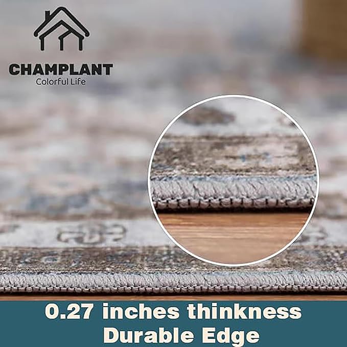 CHAMPLANT Washable Area Rug 10'x14' Boho Design Non-Shedding Easy Care Ideal - Image 3
