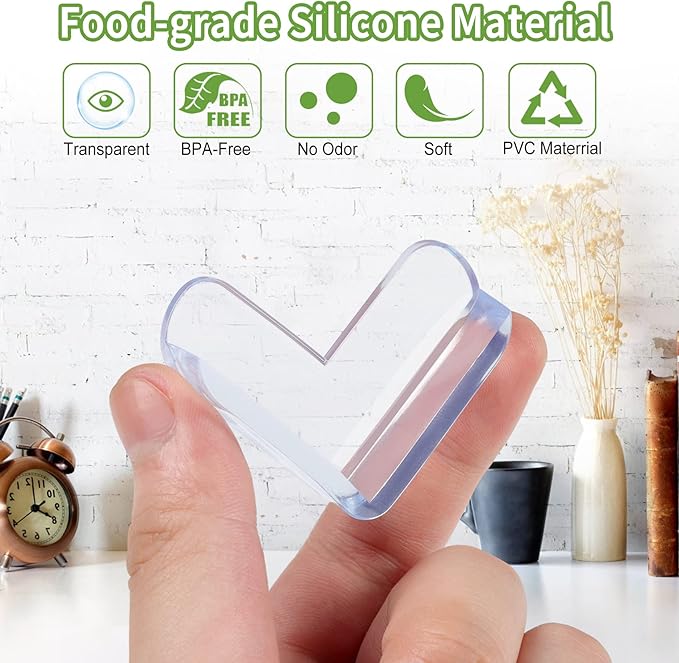 24 Pack Corner Protector for Baby: Baby Proofing Safety Corner Clear Furniture Tablet Corner Protection| Protectors Guards, Baby Proof Bumper & Cushion to Cover Sharp Furniture & Table Edges(L Shape)