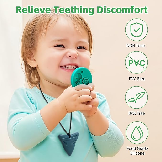 Chew Necklaces for Sensory Kids, Silicone Chewy Necklace for Boys and Girls with Autism, ADHD, SPD, Chewing, Oral Motor Therapy Sensory Toys