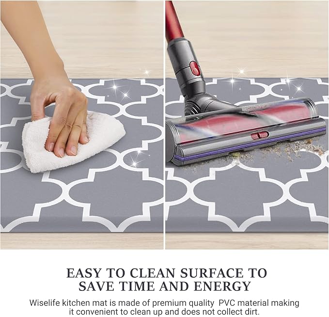 WISELIFE Kitchen Mat and Rugs Cushioned Anti-Fatigue, 17.3"x 28", Non Slip - Image 5