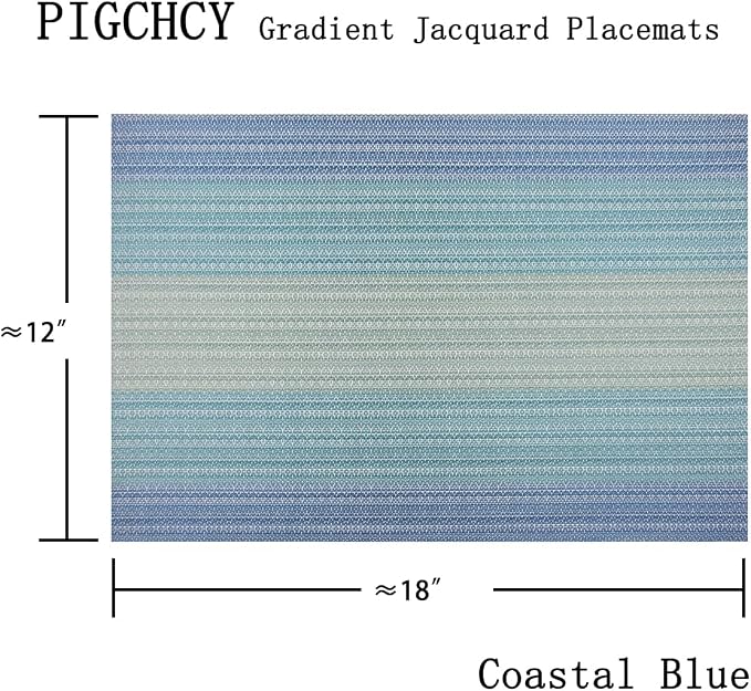 PIGCHCY Placemats Set of 8 Washable Durable Placemat Vinyl Heat Resistant - Image 2