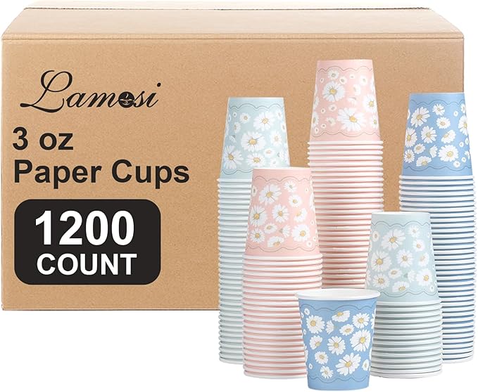 Lamosi 1200 Pack 3 oz Bathroom Cups, Small Disposable Paper Mouthwash Cups | by BuyNow
