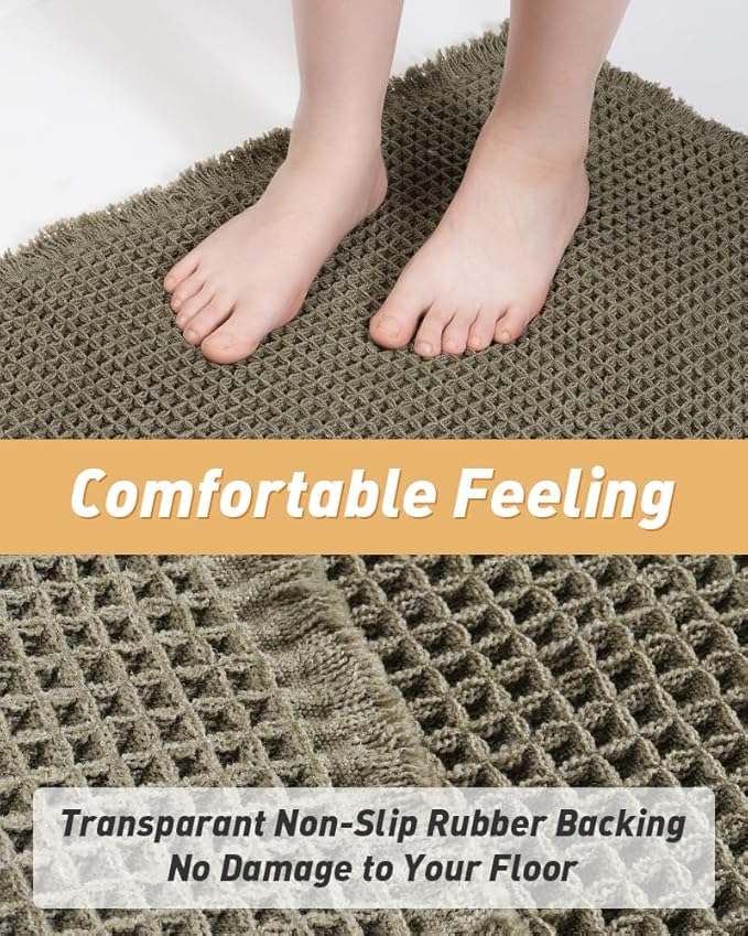 Upgraded Christmas Waffle Runner Rug Super Absorbent Non Slip Bath Mats - Image 3