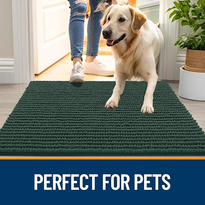 OLANLY Dog Door Mat for Muddy Paws 44x24, Ultra Absorbent Chenille Mud Doormat - Image 6