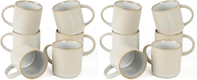 famiware Coffee Mug Set for 6, Star 12 oz Catering Mugs Cup Set by Famiware