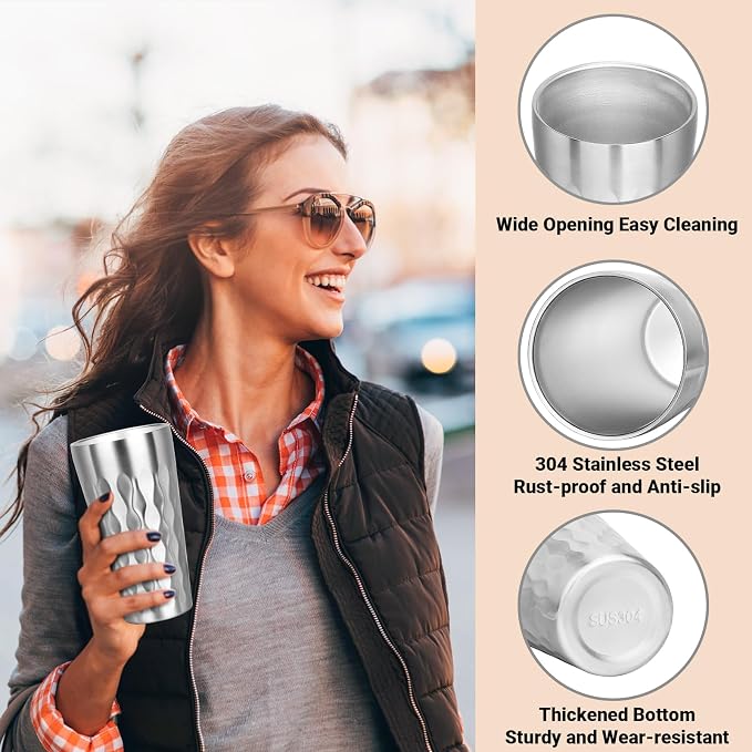 Stainless Steel Drinking Glasses, 19 oz Insulated Tumbler, 12 Pack Double Wall - Image 4