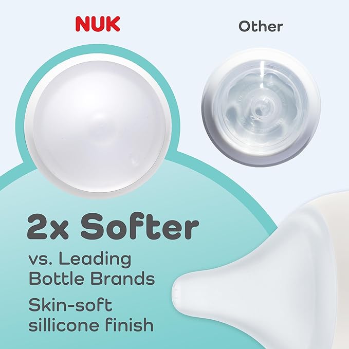 NUK Perfect Match Slow Flow 2-in-1 Natural and Anti-Colic Bottle, 5oz., 4 Pack, BPA Free