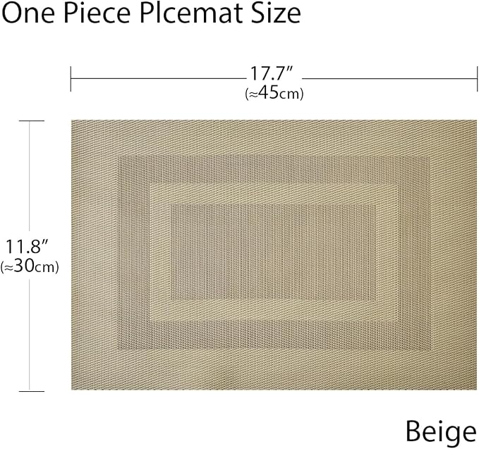 PIGCHCY Placemats Set of 8 Washable Durable Place Mats Vinyl Heat Resistant - Image 2