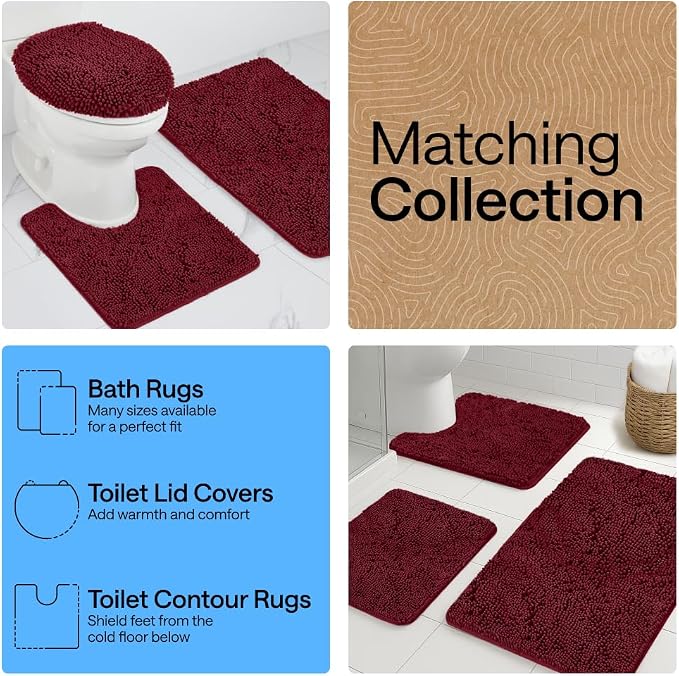 GORILLA GRIP Bath Rug Mat 48x17, Soft Absorbent Chenille, Quick Dry Microfiber - Image 8