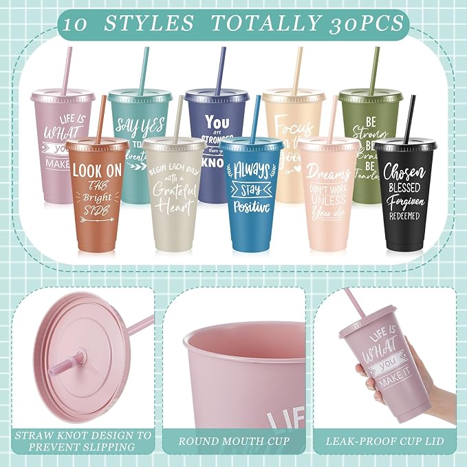 Uiifan 30 Pcs Inspirational Cups Bulk - Image 3