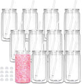 12 Pack Plastic Snow Globe Tumbler by Tswofia
