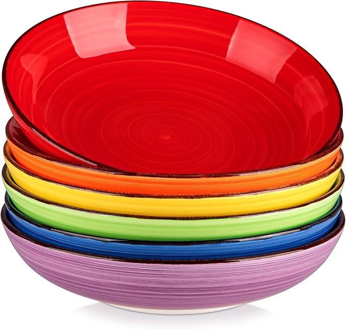 vancasso Bonita Pasta Bowls Set of 6, 50oz Large Salad Bowls by vancasso