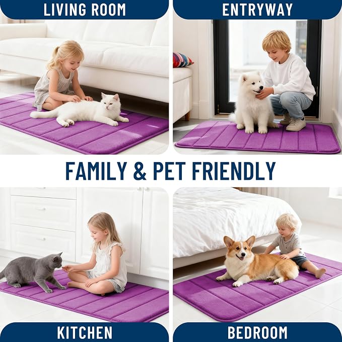 OLANLY Memory Foam Bath Mat 34x21, Super Soft Absorbent Bathroom Rugs, Quick Dry - Image 9