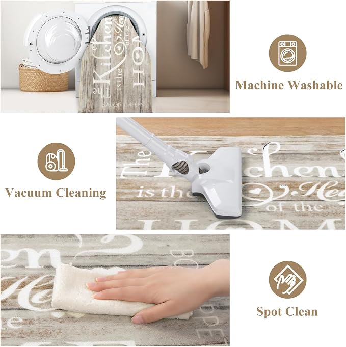 Vaukki Boho Kitchen Rug Sets 3 Pieces, Washable Kitchen Mats - Image 6