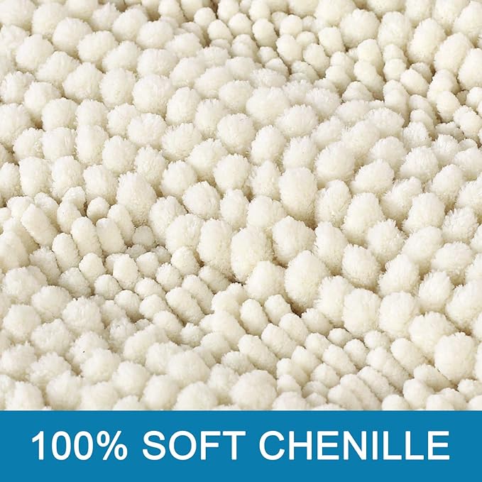 H.VERSAILTEX Bath Rugs for Bathroom Non Slip Bath Mats Extra Thick Chenille - Image 3