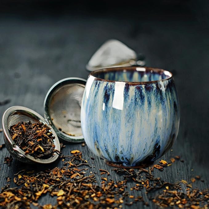 3X Ceramic Mug Tea Set Cups Chinese Cup Coffee Cup Handmade Handleless Ceramics - Image 5