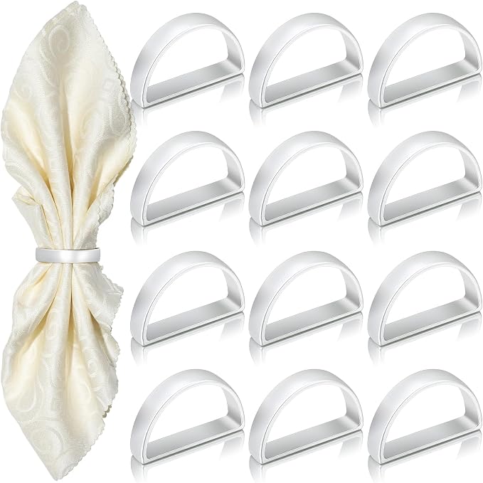 KPOSIYA Napkin Rings Set of 72, Metal Silver Napkin Rings Bulk by KPOSIYA