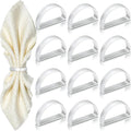 KPOSIYA Napkin Rings Set of 8, Metal Silver Napkin Rings Bulk by KPOSIYA