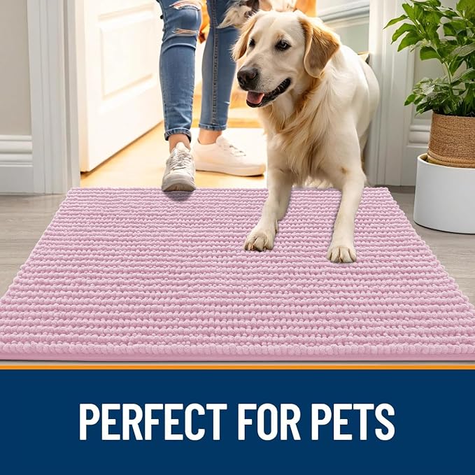OLANLY Dog Door Mat for Muddy Paws 44x24, Ultra Absorbent Chenille Mud Doormat - Image 6