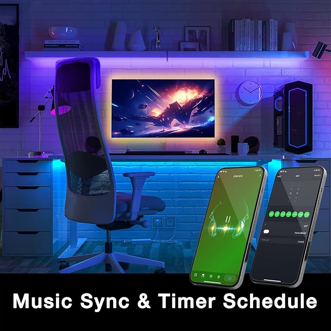 DAYBETTER Smart WiFi Led Lights 100ft, Tuya App Controlled Led Strip Lights, Work with Alexa and Google Assistant, Timer Schedule, Color Changing Led Lights for Bedroom Party Kitchen