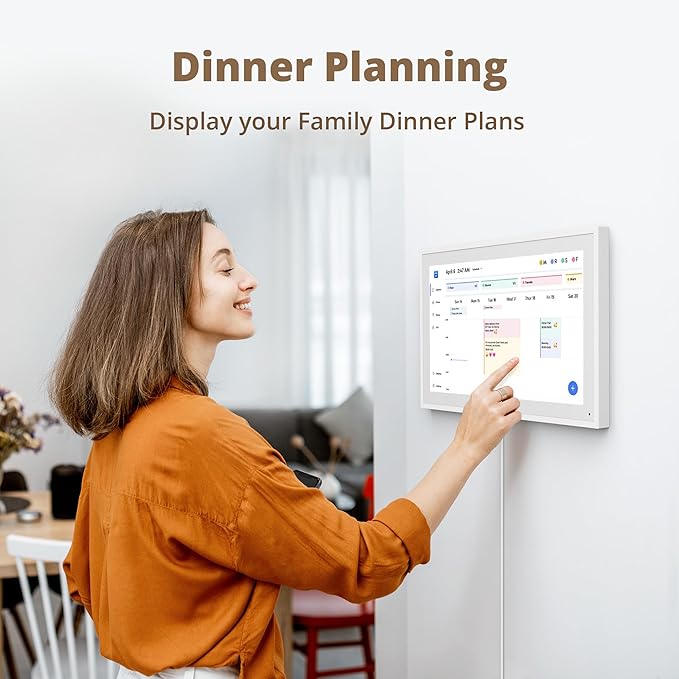 Digital Calendar 15.6" Chore Chart – 1080P Full HD Interactive Touchscreen, Smart Family Planner, Hearth Display Digital Wall & Desk Mountable for Seamless Scheduling