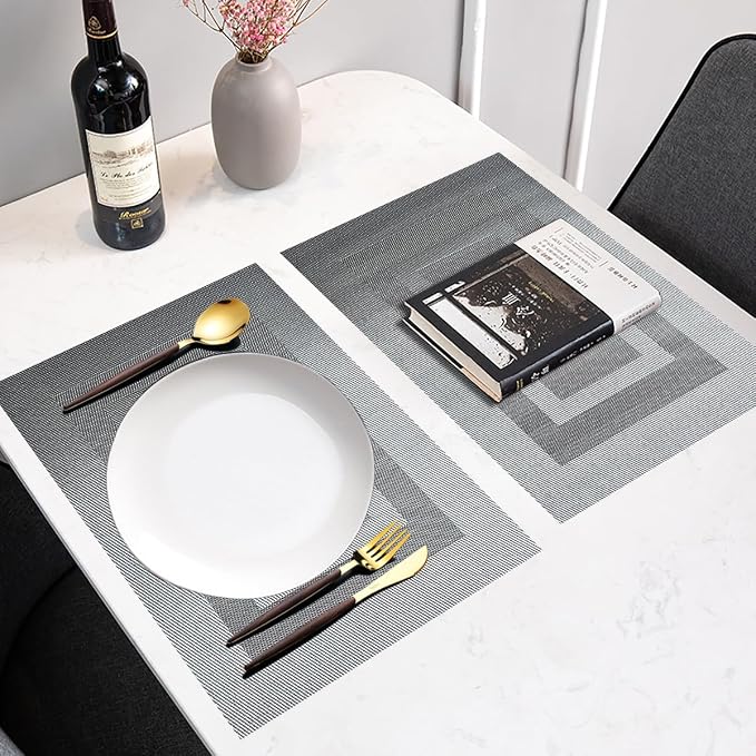 PIGCHCY Placemats Set of 12 Washable Durable Place Mats Vinyl Heat Resistant - Image 6
