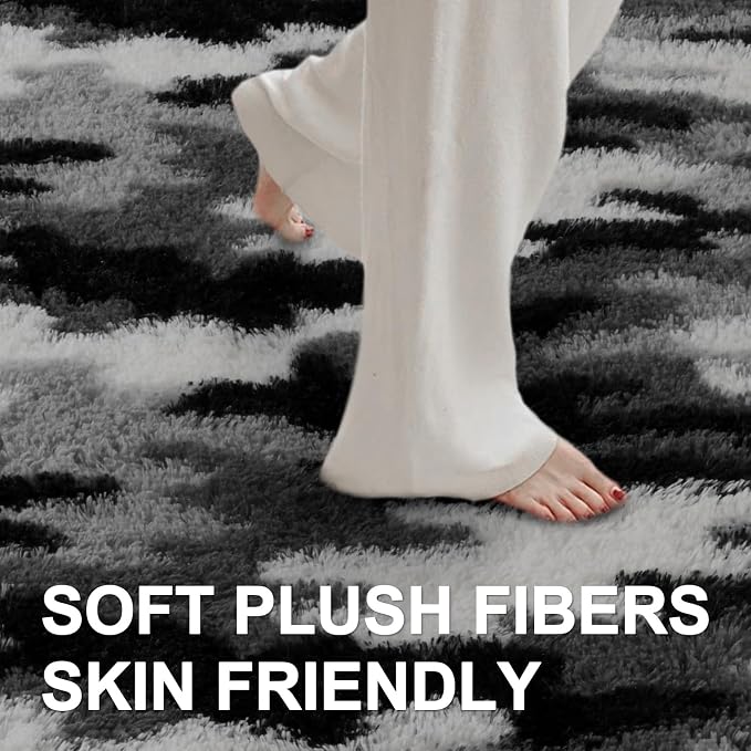 5x7 Ft Large Shag Rugs for Bedroom Living Room, Tie Dyed Ultra Soft Fluffy - Image 4