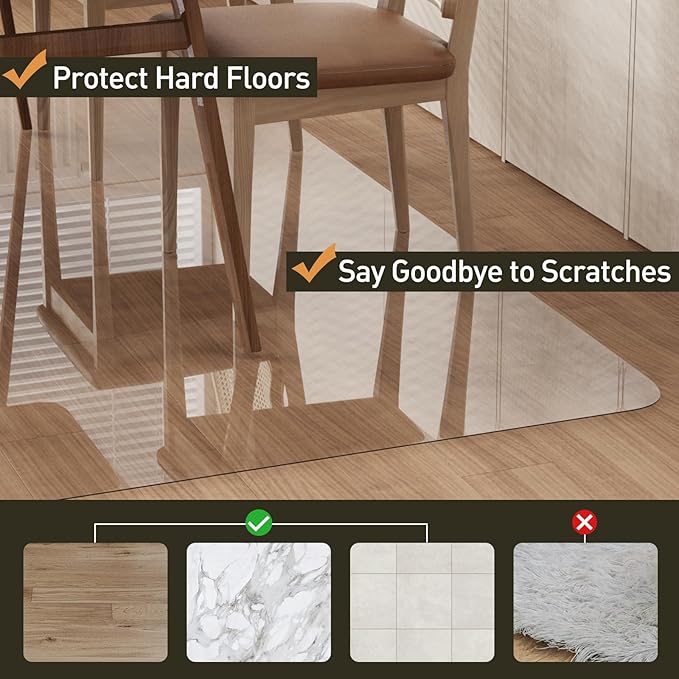 Area Floor Mat for Home, Spill Resistant Hard Floor Protector Cover for Bedroom - Image 3