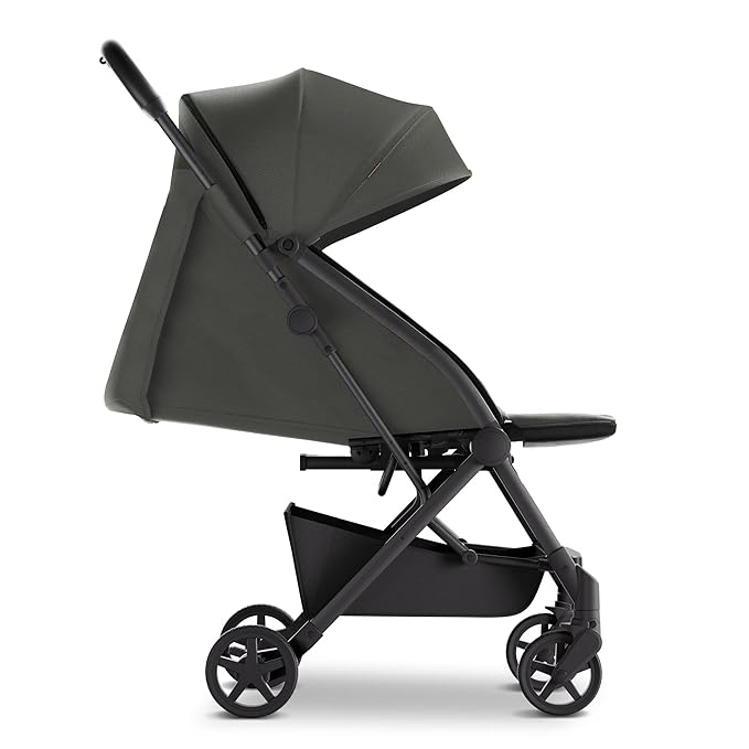 Mompush Lithe V2 Lightweight Travel Stroller, Compact Foldable Baby Stroller with Travel Bag, One-Hand Fold Stroller, Snack Tray, Mechanical Recline Seat, Airplane-Ready, Organizer & Rain Cover