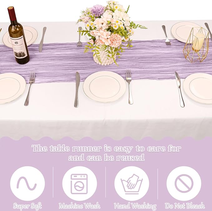 10 Pack Cheesecloth Table Runner 6FT Boho Gauze Rustic Fabric Table Runner - Image 4