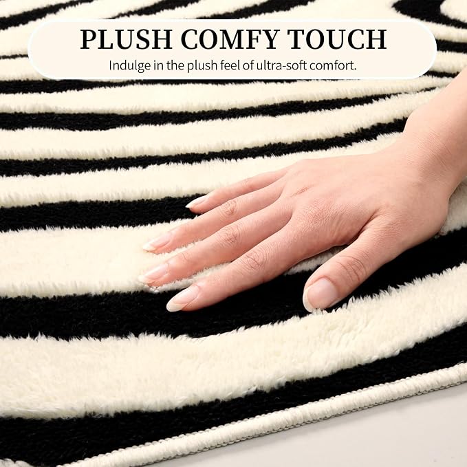 YIHOUSE 2×6 Ft Hallway Runner Rugs: Washable Zebra Striped Kitchen Rug - Image 6