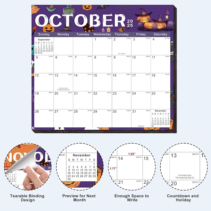 2025-2026 Magnetic Fridge Calendar 18 Monthly Magnetic Calendar for Refrigerator 2025-2026 Wall Calendar Planner Runs from July 2025 Until December 2026 Easy Organizing Markers Tearable (Festive)