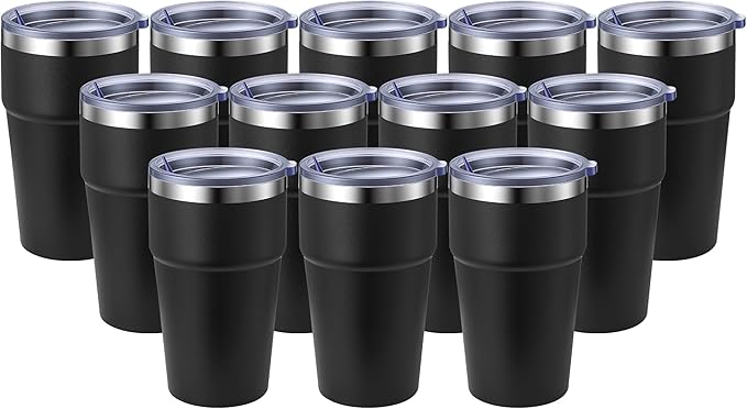 MEWAY 16oz Tumbler Double Wall Vacuum Insulated Travel Mug Bulk, Stainless by MEWAY