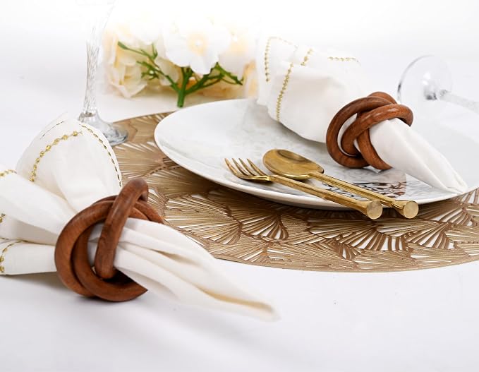 Wooden Napkin Rings, rustic farmhouse style, everyday dining, handcrafted - Image 3