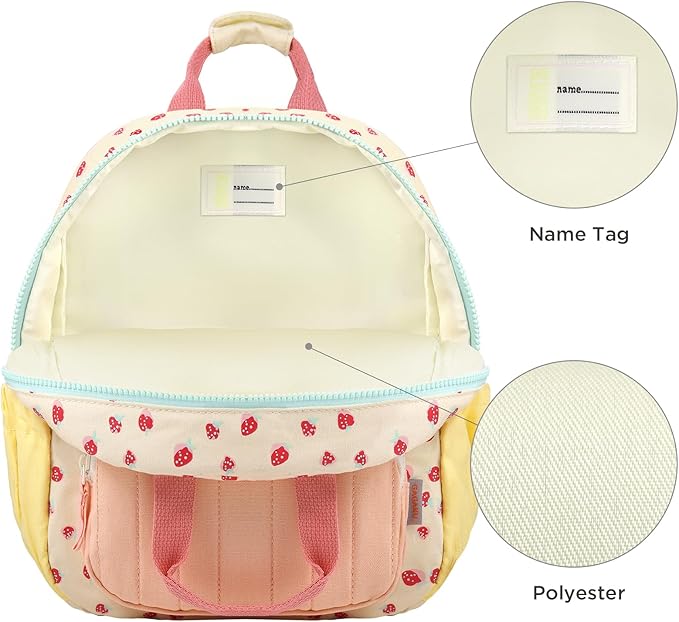 GAGAKU Toddler Backpack for Girls - Kids Mini Bag 2-6 years old Cartoon Breathable Comfortable Preschool Daypack for School Travel - Pink Strawberry