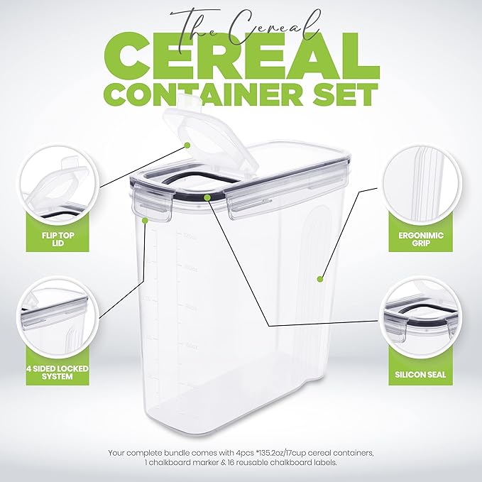 Utopia Kitchen Cereal Containers Storage Set - Image 4