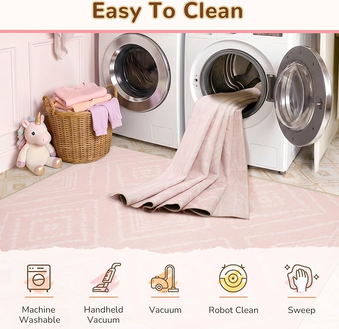 BESTSWEETIE Area Rug 5x7 Rug Machine Washable Non-Slip Low Pile Print Pattern - Image 3