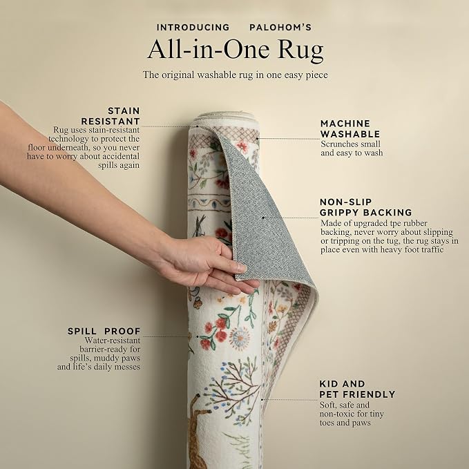 6x9 Area Rugs for Living Room: Washable Bedroom Rug Stain Resistant Non Slip - Image 4