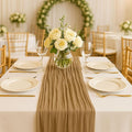 3 Pack Brown 10FT Cheesecloth Table Runner –120 Inch Rustic Gauze Table Runners by HQ-SITE