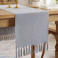 Cotton Linen Table Runner, 13x90 Inch, Machine Wash by Aoztio