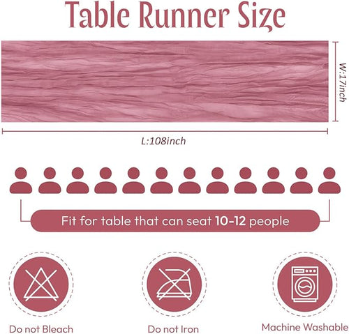 25 Pack Dusty Rose Cheesecloth Table Runner 17 x 108 Inch Gauze Table Runner - Image 2