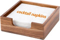 Acacia Cocktail Napkin Holder for Table, Wooden Napkin Holder, Flat Square by Phininia