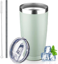 20 oz Tumbler with Lids and Straws, Stainless Steel Insulated Coffee Tumbler by GUDEMAO